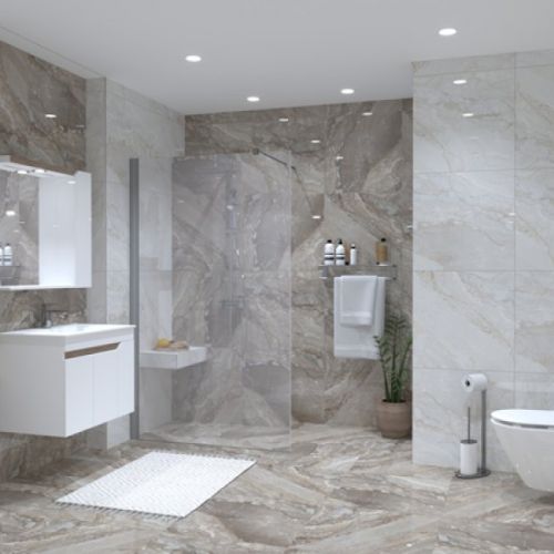 Gravel White Glossy 60×60