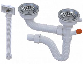 Sifon 2/1 dvodelne sudopere sa rešetkom f115 ISAFLEX