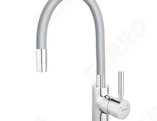 ZUMBA - Baterija za sudoperu sa fleksibilnim izlivom SIVA