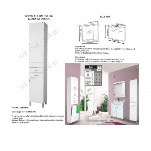 DM vertikala 35x190 - polica